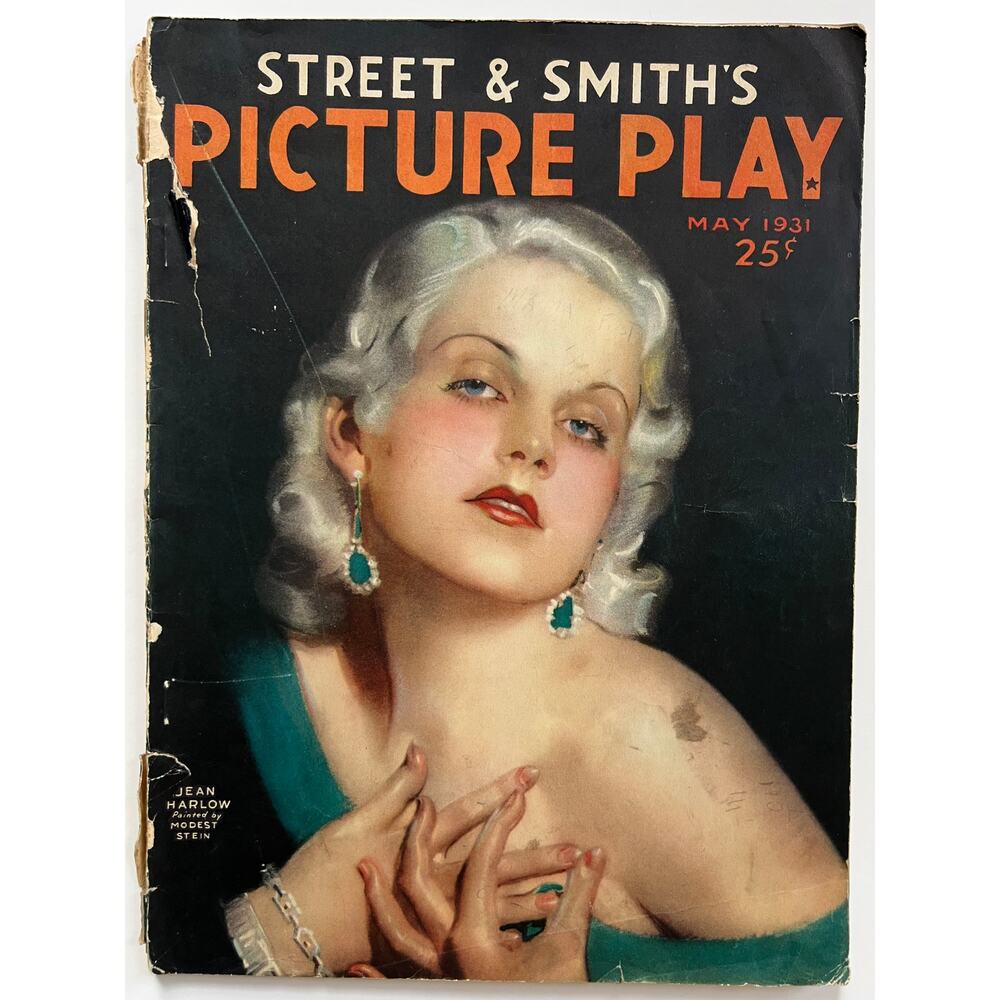 RARE 1931 Jean Harlow Magazine Picture Play, Platinum Blonde, Dinner at Eight